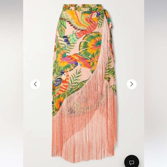 FARM Rio Dresses & Skirts - Farm Rio Fringe Hem Wrap Skirt XS